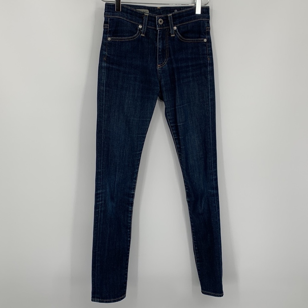 AG Farrah Skinny high-rise dark wash blue denim jeans ankle women Goldschmied 24